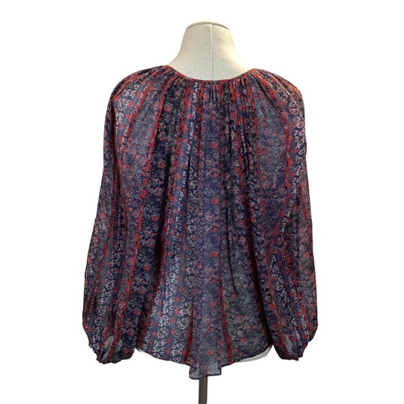 Ulna Johnson Silk Floral Blouse BOHO - Picture 3 of 8